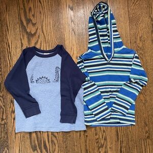 Tea Collection - Striped Blue and Green Kids Hoodie and Navy LochNess Shirt